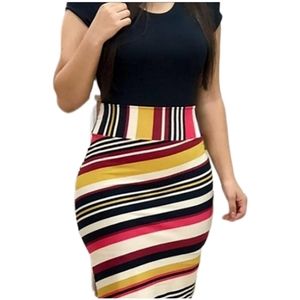 ✨HP✨ TRENDY SHORT SLEEVE O-NECK BODYCON MIDI DRESS